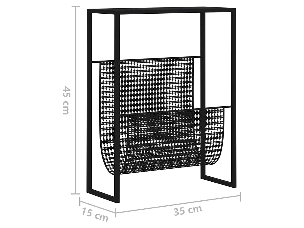 Porte-revue Noir 35x15x45 cm Acier