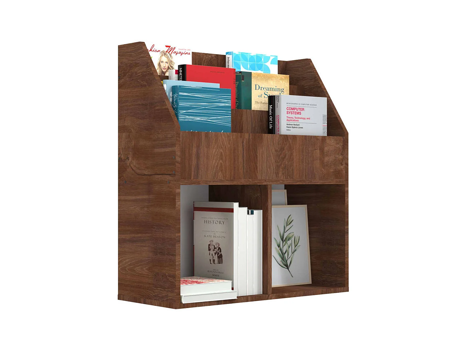 Revistero niños madera contrachapada marrón roble 71x30x78,5 cm