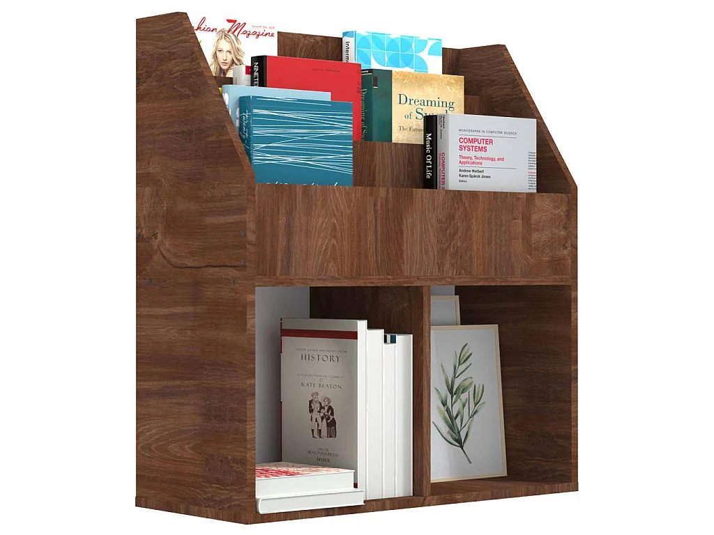 Revistero niños madera contrachapada marrón roble 71x30x78,5 cm