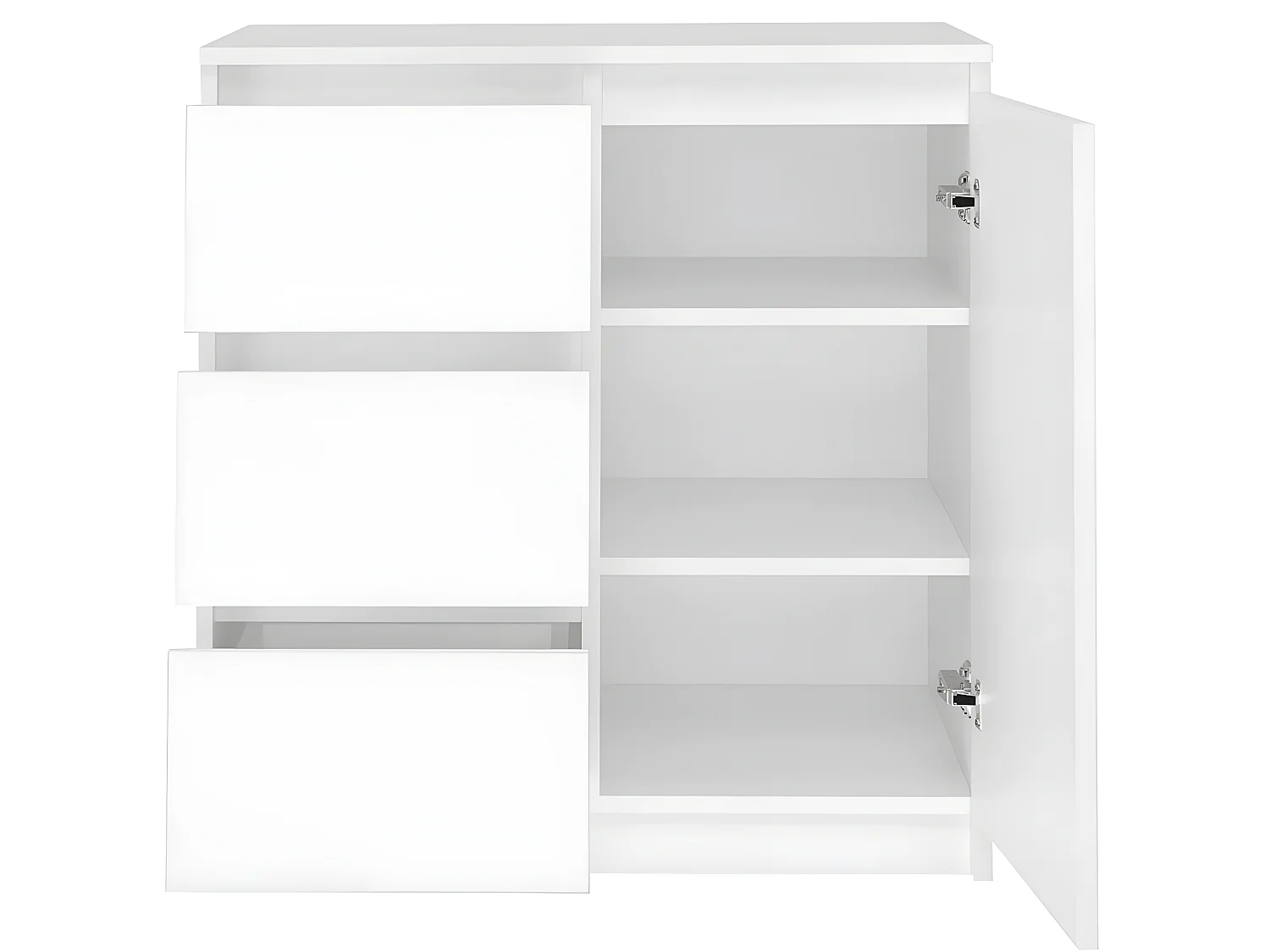 DUNJA - Buffet 1 porte 3 tiroirs - Dimensions 80x40x75 cm - Rangement séjour - Style moderne