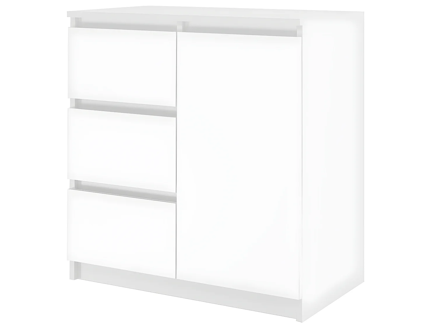 DUNJA - Buffet 1 porte 3 tiroirs - Dimensions 80x40x75 cm - Rangement séjour - Style moderne