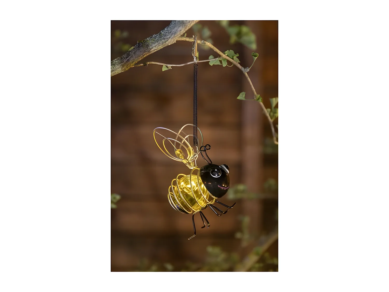 Solar Bee Lamp - GALIX - 4 witte LED's - 8 uur licht - Metaal en glas