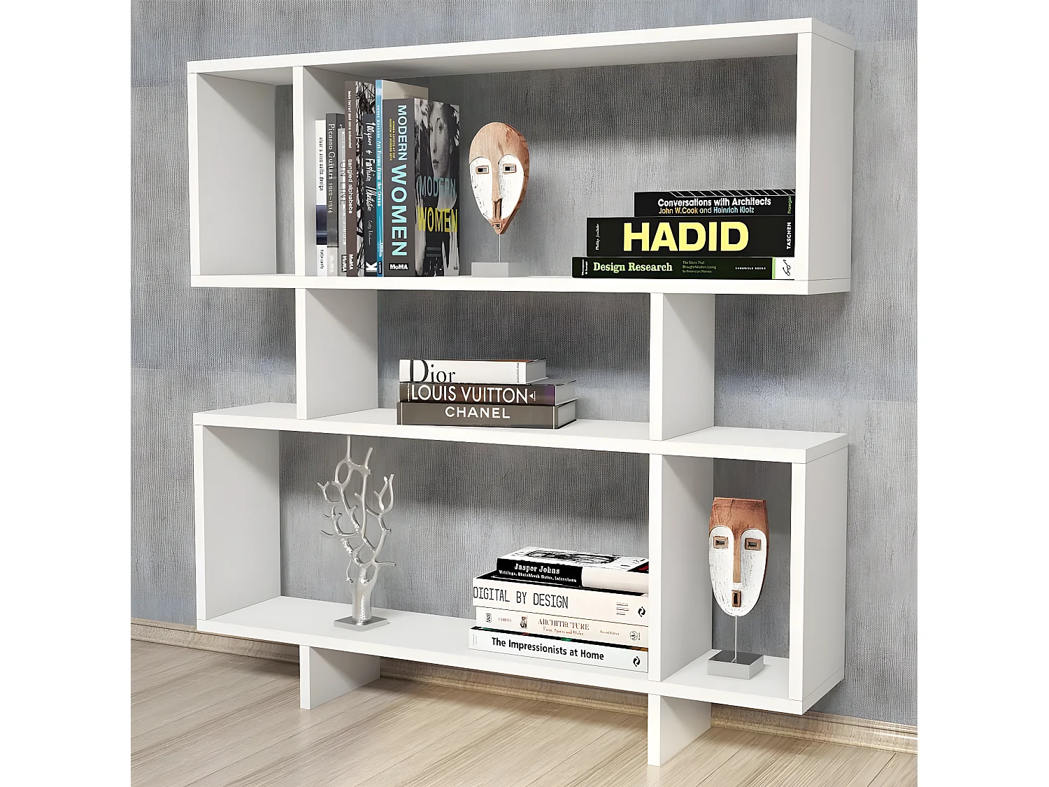 Libreria Hera, Bianco, 100x22x111 cm, EPIKASA