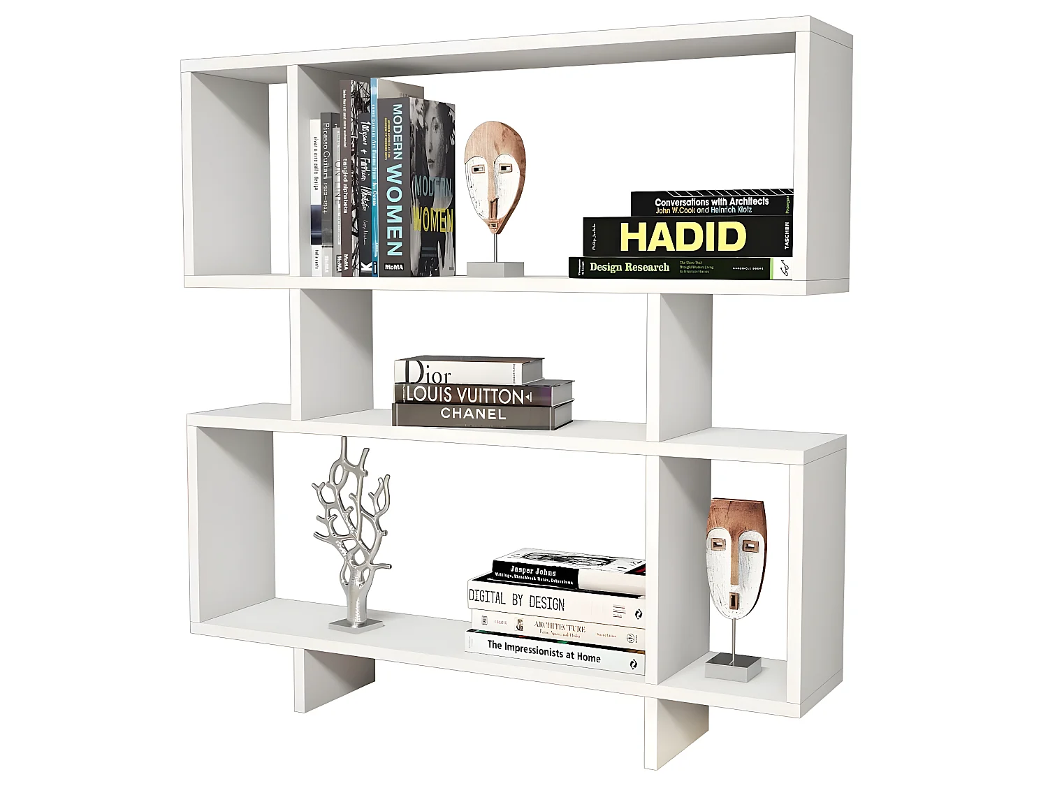 Libreria Hera, Bianco, 100x22x111 cm, EPIKASA