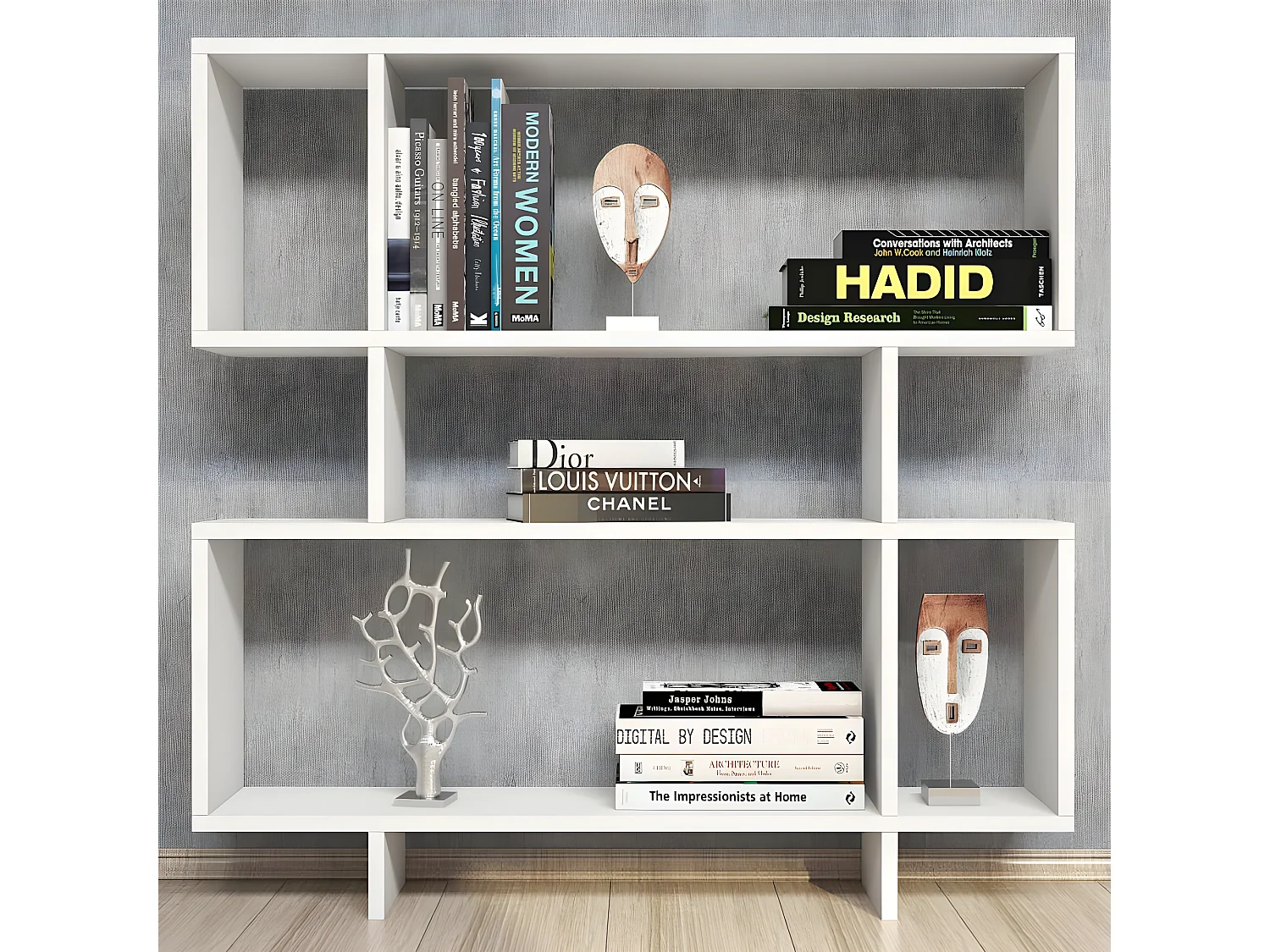 Libreria Hera, Bianco, 100x22x111 cm, EPIKASA