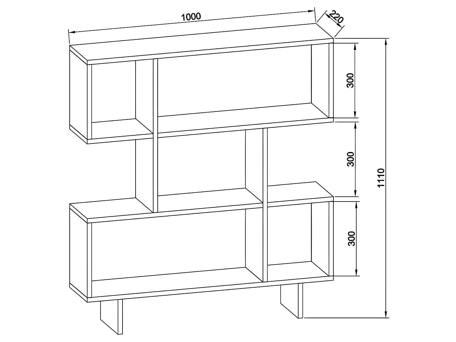 Libreria Hera, Bianco, 100x22x111 cm, EPIKASA