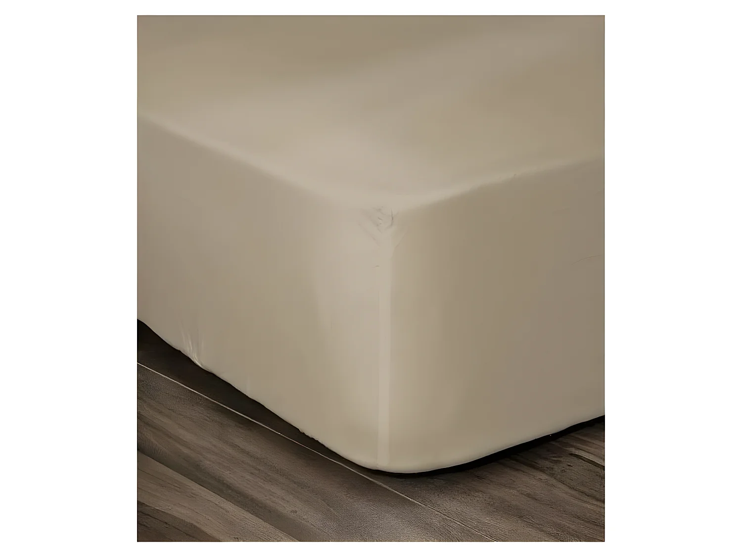 LOVELY HOME Drap Housse 100% Coton 140x190cm - Bonnet 35cm - Beige