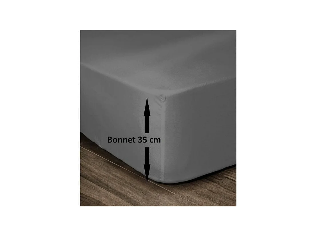 Lençol Ajustável 100% Algodão 160x200cm - Cinza Escuro Elástico 35cm