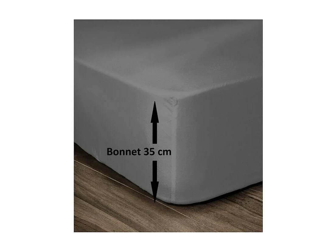 Spannbettlaken 100% Baumwolle 160x200cm - Dunkelgrau Steghöhe 35cm