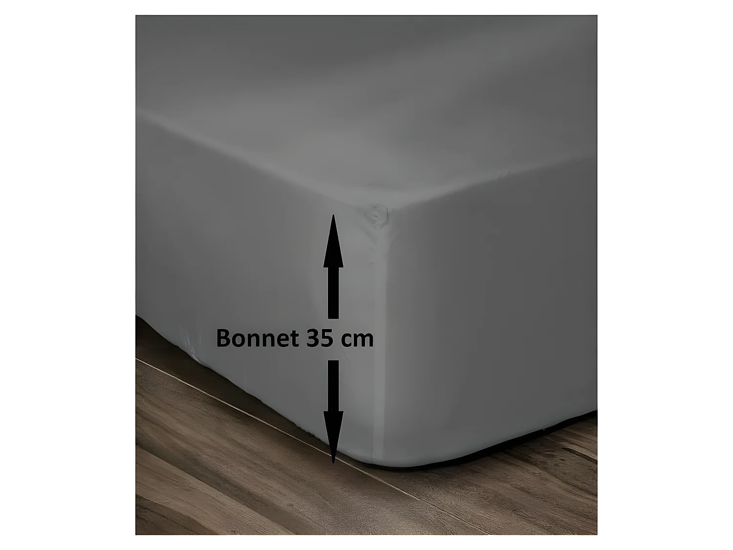 Poszewka na materac 100% bawełny 180x200cm - Ciemnoszary