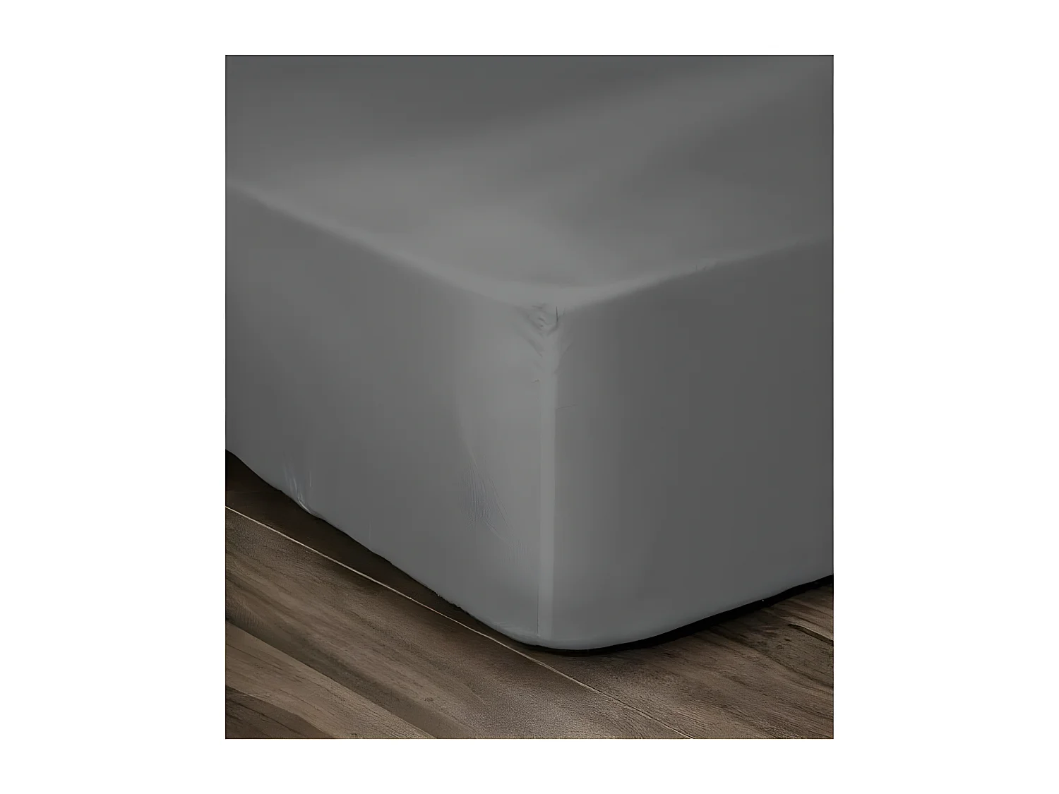 LOVELY HOME Drap Housse 100% Coton 180x200cm - Bonnet 35cm - Gris fonce