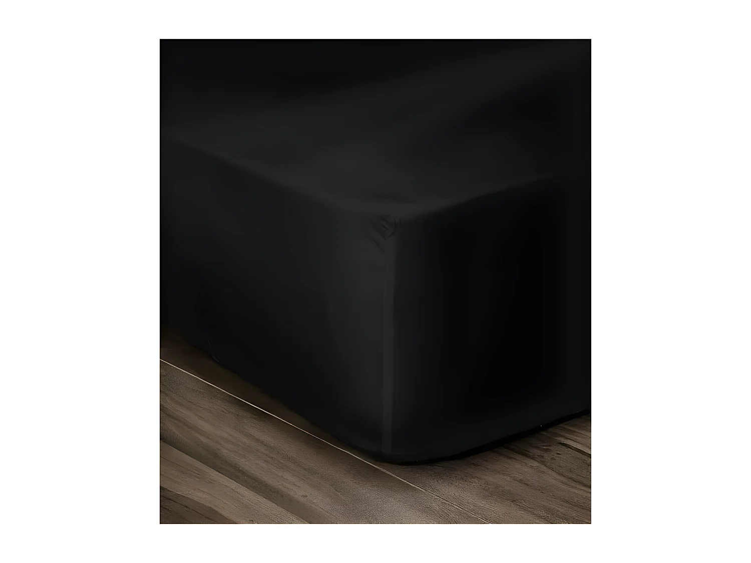 LOVELY HOME Drap Housse 100% Coton 180x200cm - Bonnet 35cm - Noir