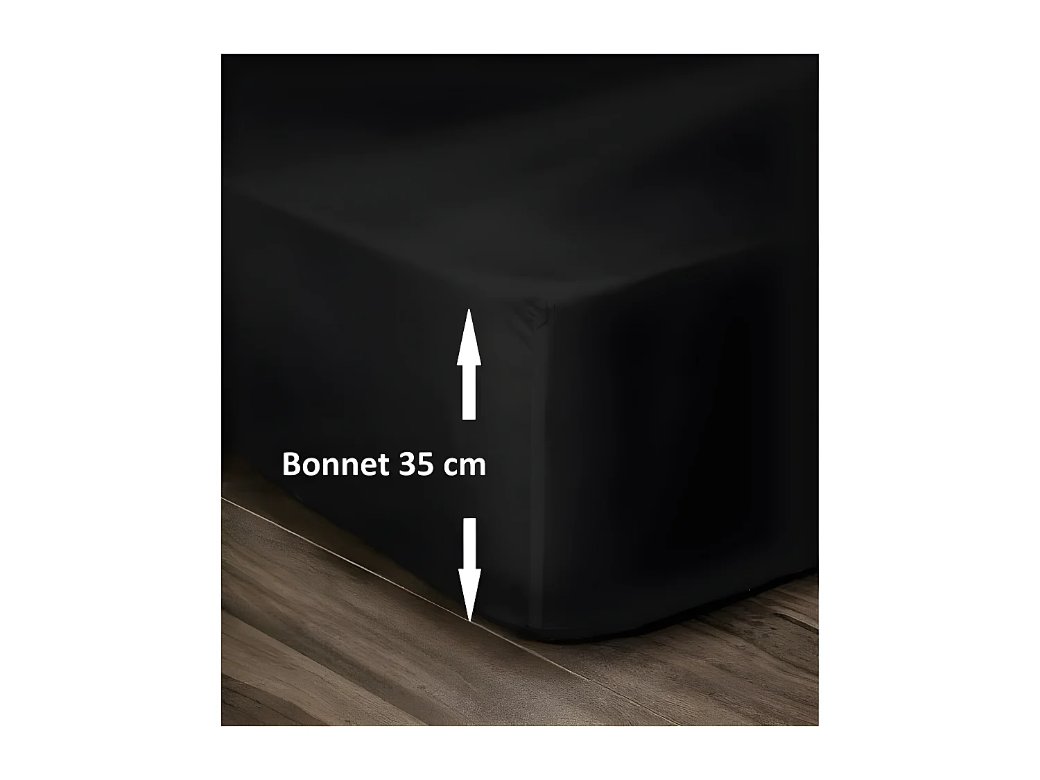 Sábana Ajustable 100% Algodón 180x200cm - Negro