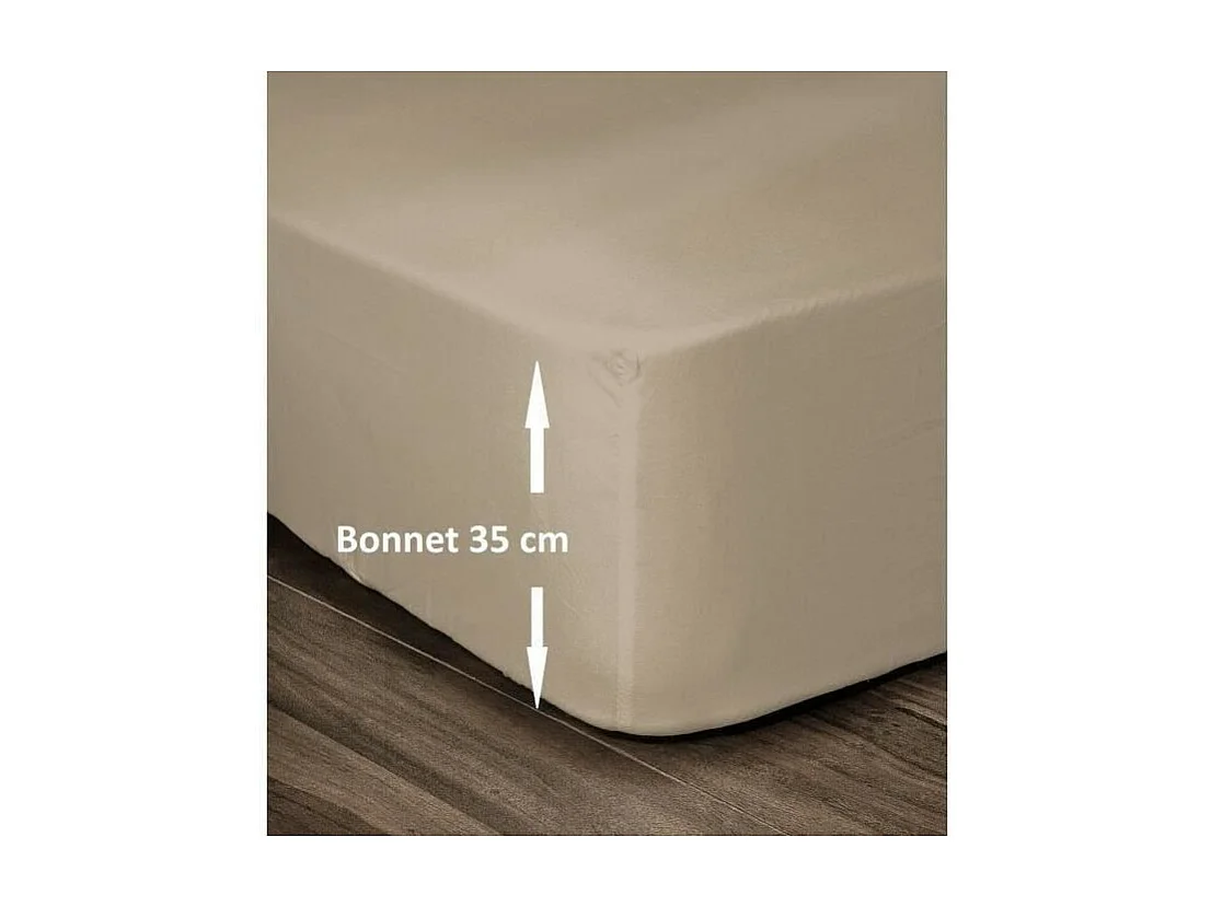 Spannbettlaken 100% Baumwolle 180x200cm - Beige