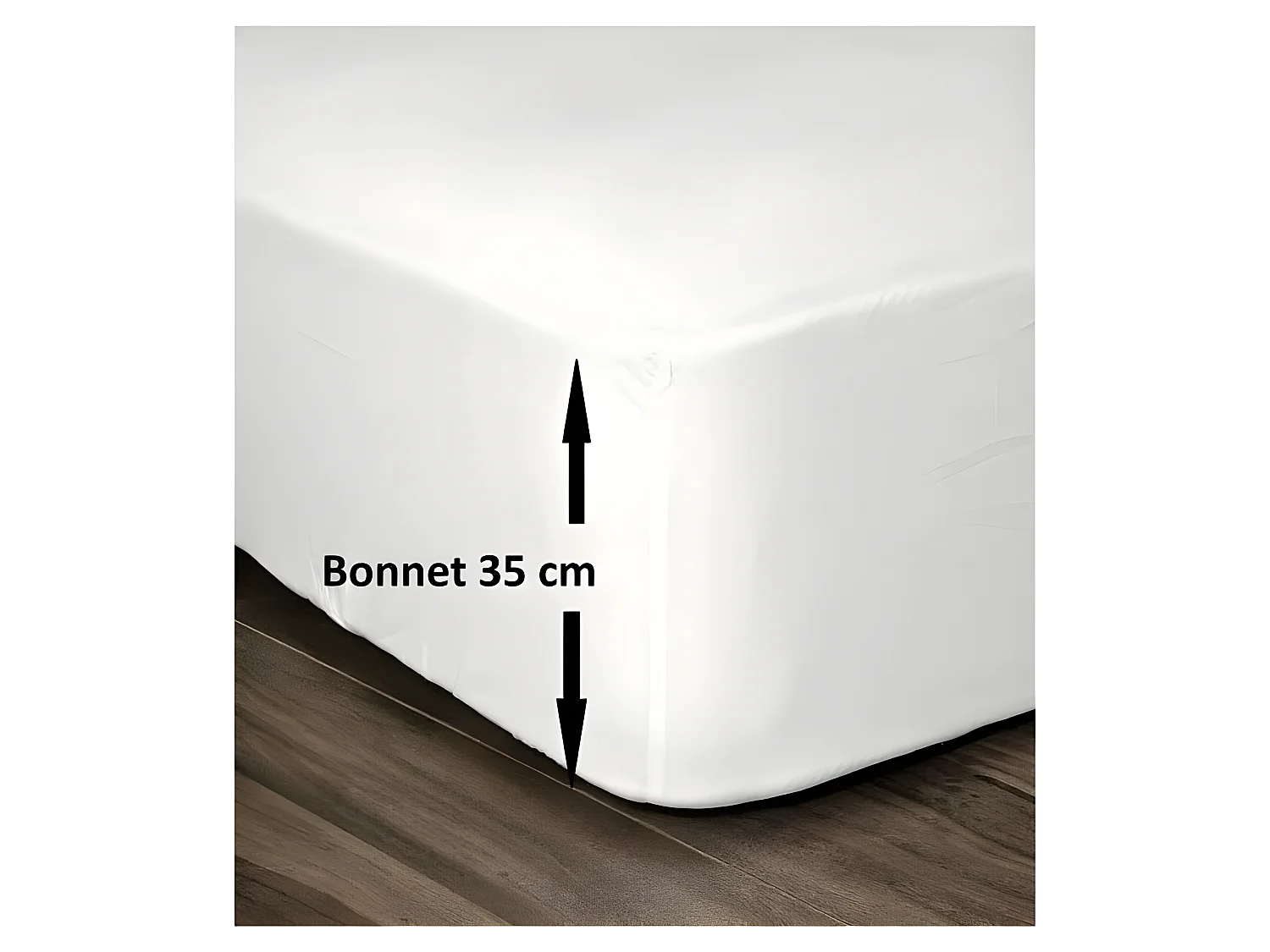 LOVELY HOME Drap Housse 100% Coton 180x200cm - Bonnet 35cm - Blanc