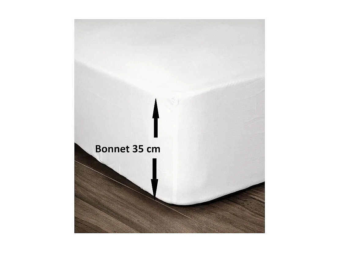 Spannbettlaken 100% Baumwolle Weiß 180x200cm - Steghöhe 35cm