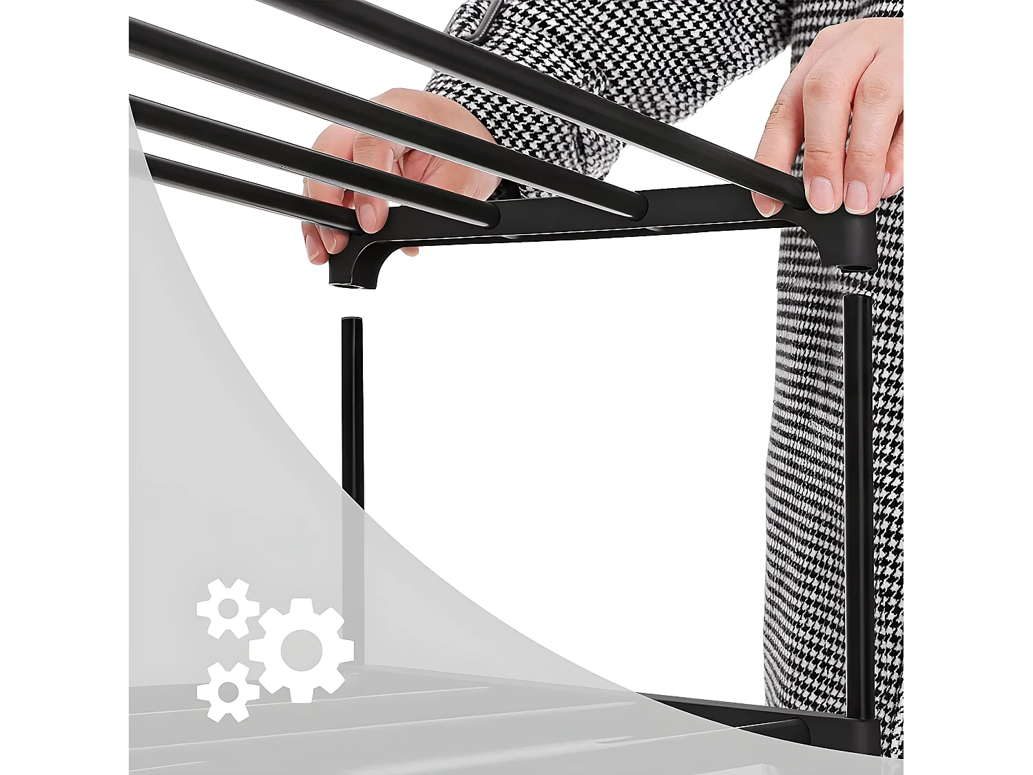 Schoenenrek met 3 niveaus van zwart metaal - 15 paar