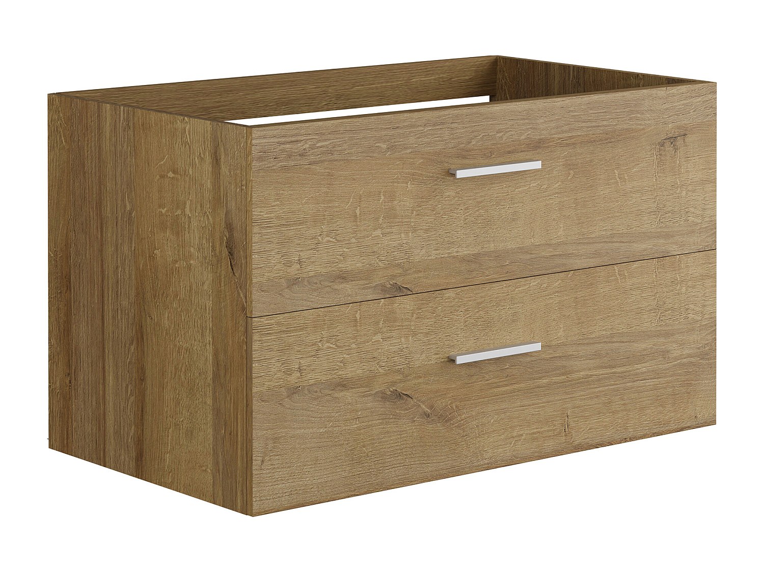 Waschbeckenunterschrank hängend - B. 80 cm - Naturfarben hell - KAYLA günstig online kaufen