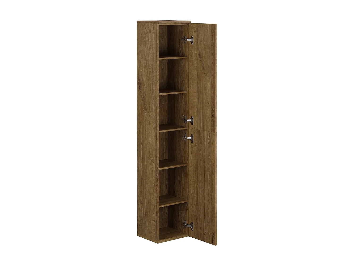 Colonne de salle de bain suspendue - 6 étagères - Coloris naturel clair - KAYLA