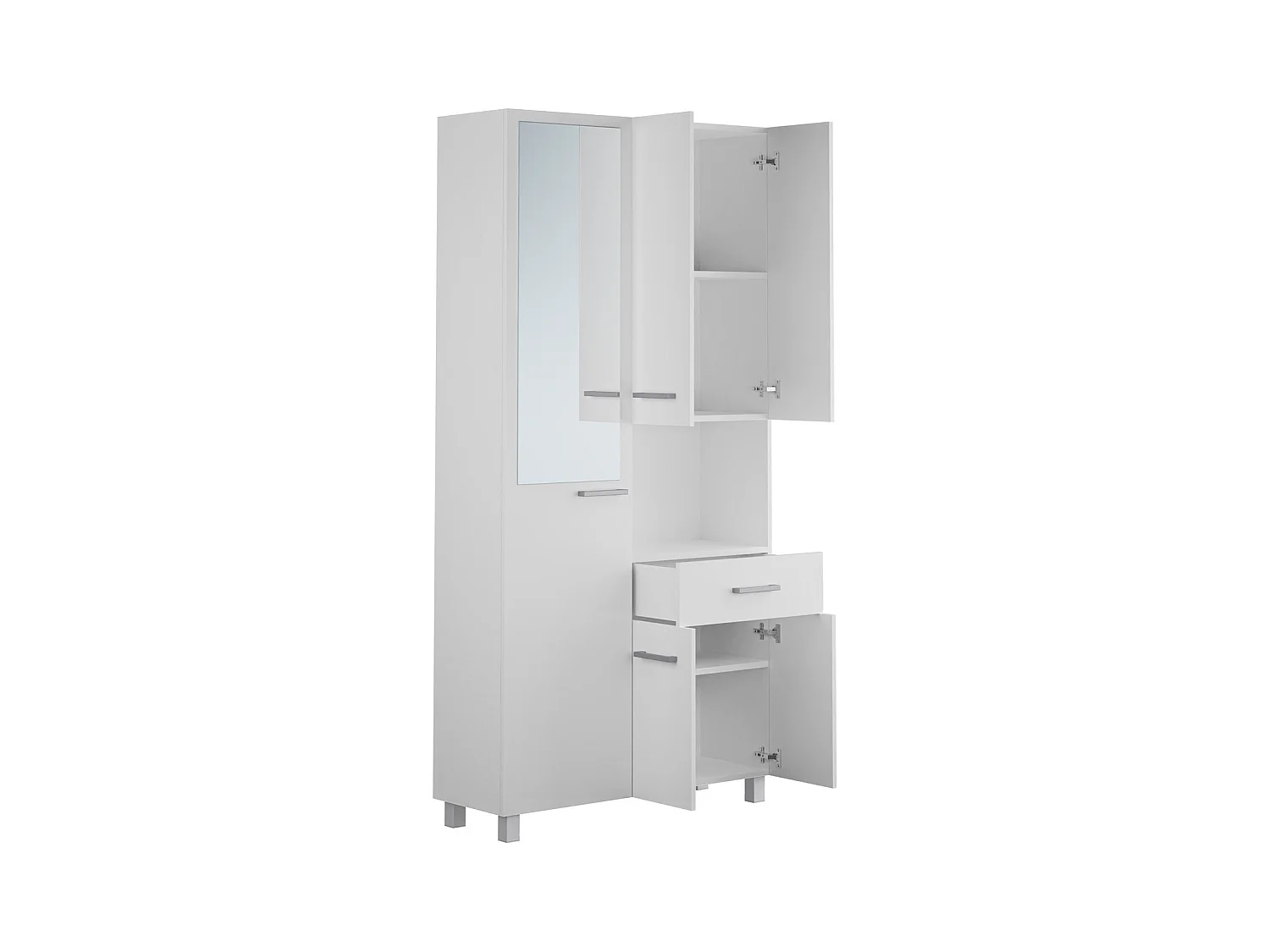 Armario de baño con espejo de pie - 180 cm - blanco - MINELA