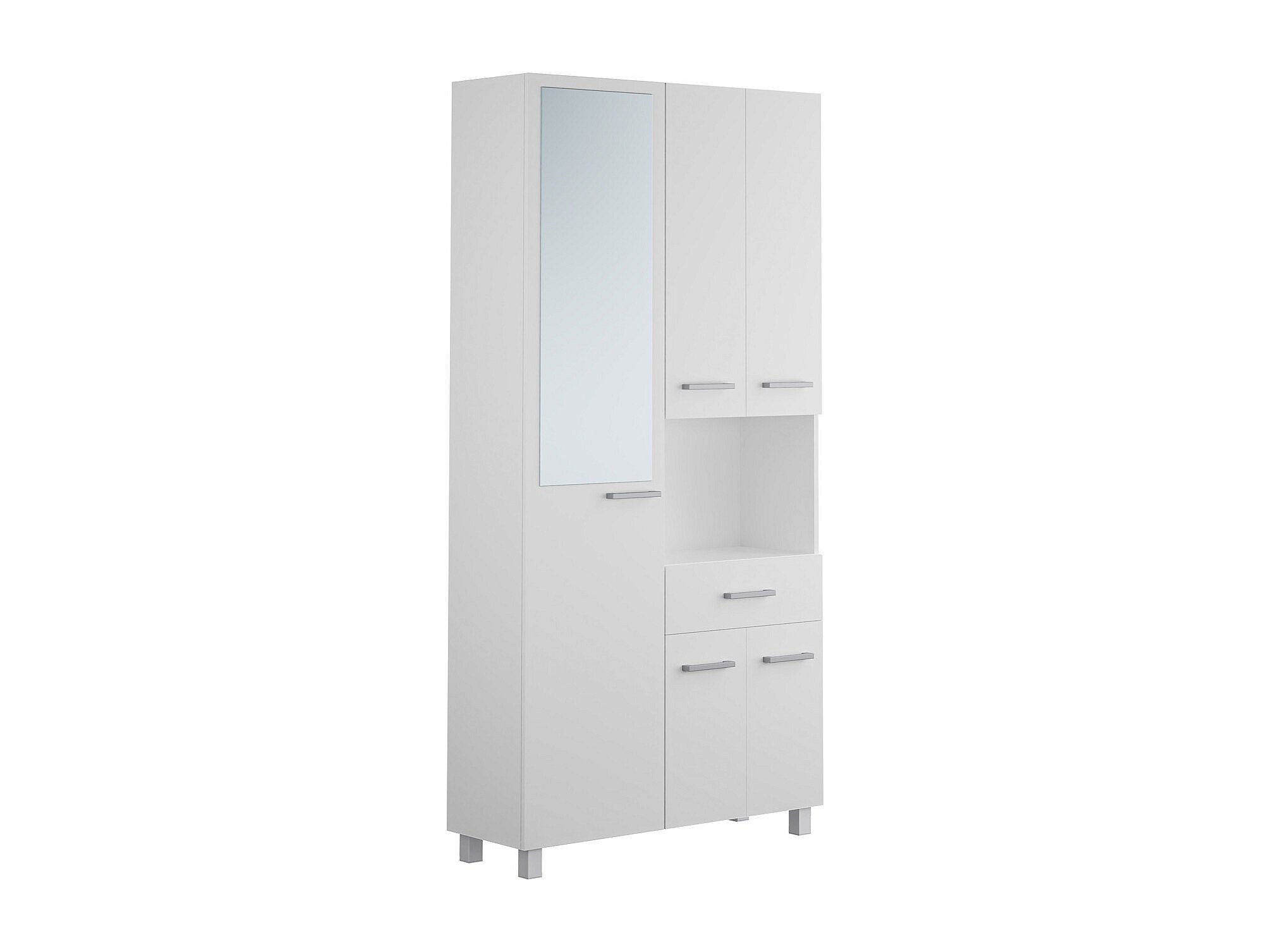 Colonne De Salle De Bain Blanche Casaria 180x30x30cm - Armoire Rangement 6 Niveaux