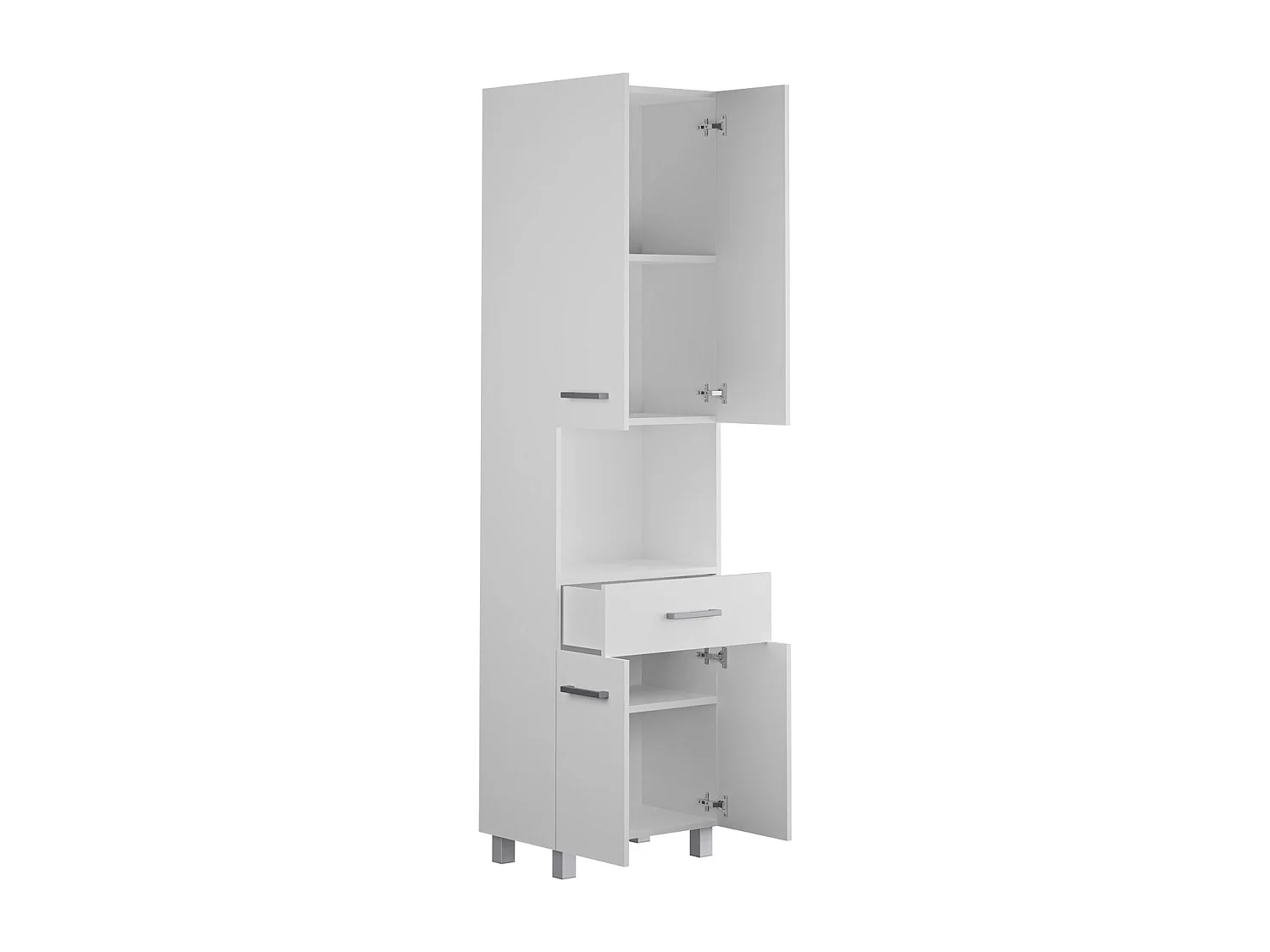 Badezimmerschrank mit Füßen - 180 cm - Weiß - MINELA