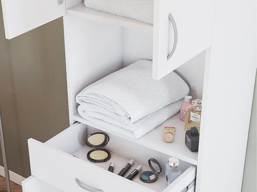 Armario de baño independiente - 180 cm - blanco - MINELA