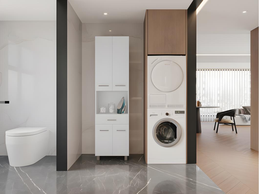 Colonna per bagno su piede 180 cm Bianco - MINELA