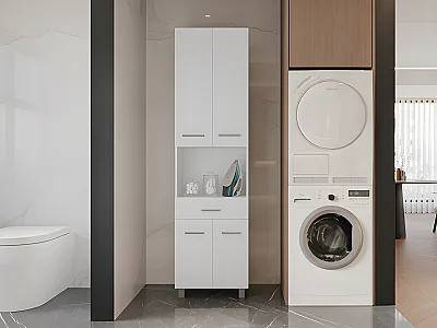 Badkamerkast op poten - 180 cm - Wit - MINELA