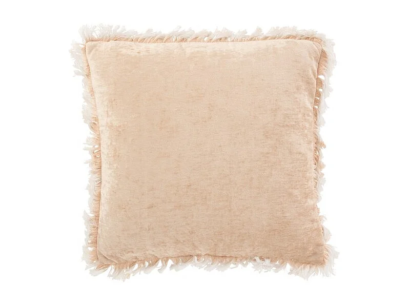 Coussin Déco "Franges" 45x45cm Beige