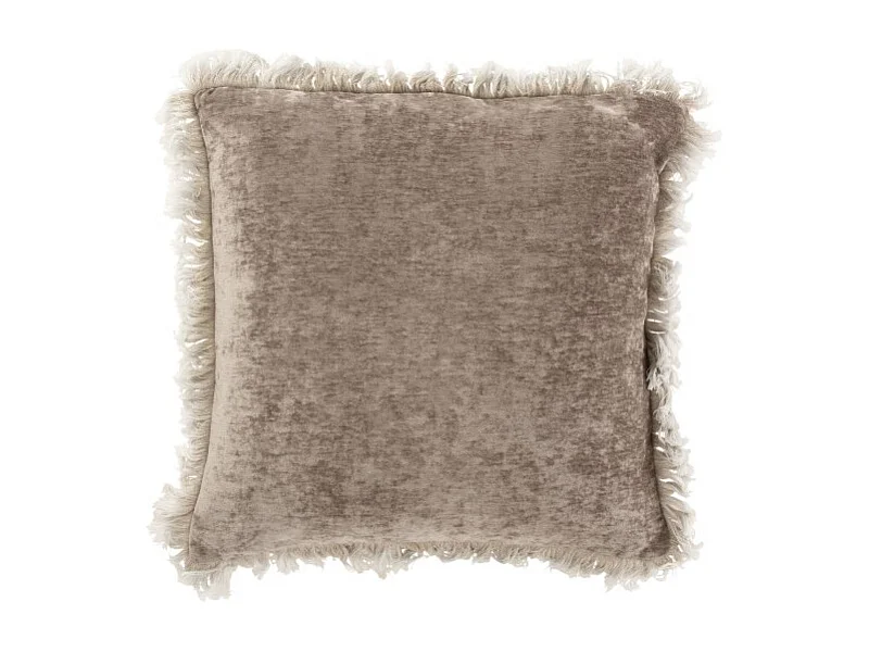 Coussin Déco "Franges" 45x45cm Gris