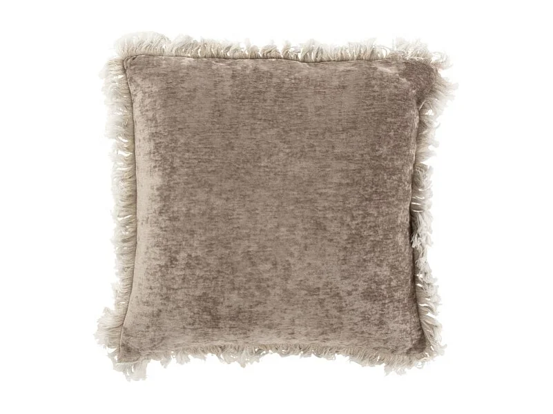Coussin Déco "Franges" 45x45cm Gris