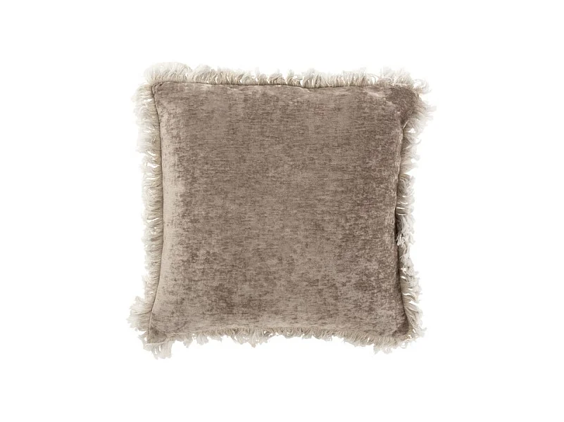 Coussin Déco "Franges" 45x45cm Gris