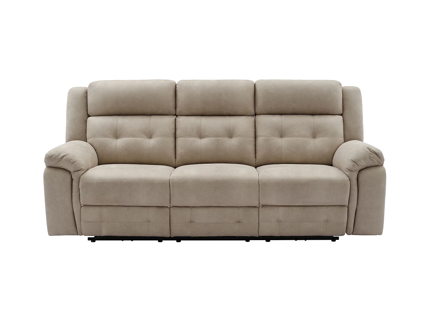 Kanapa 3-osobowa z elektryczną funkcją relax z beżowej mikrofibry - ORTIANO