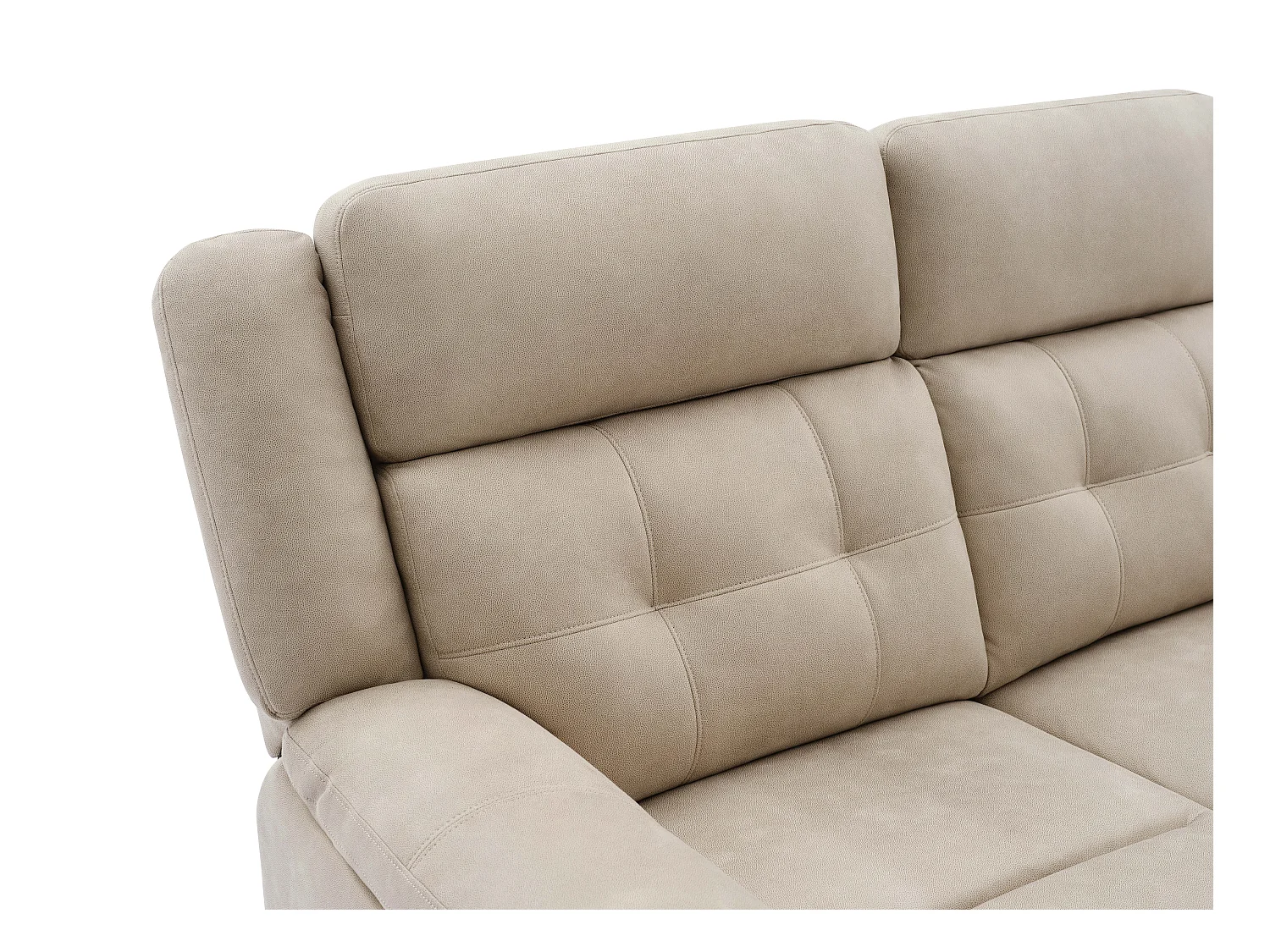 Kanapa 3-osobowa z elektryczną funkcją relax z beżowej mikrofibry - ORTIANO