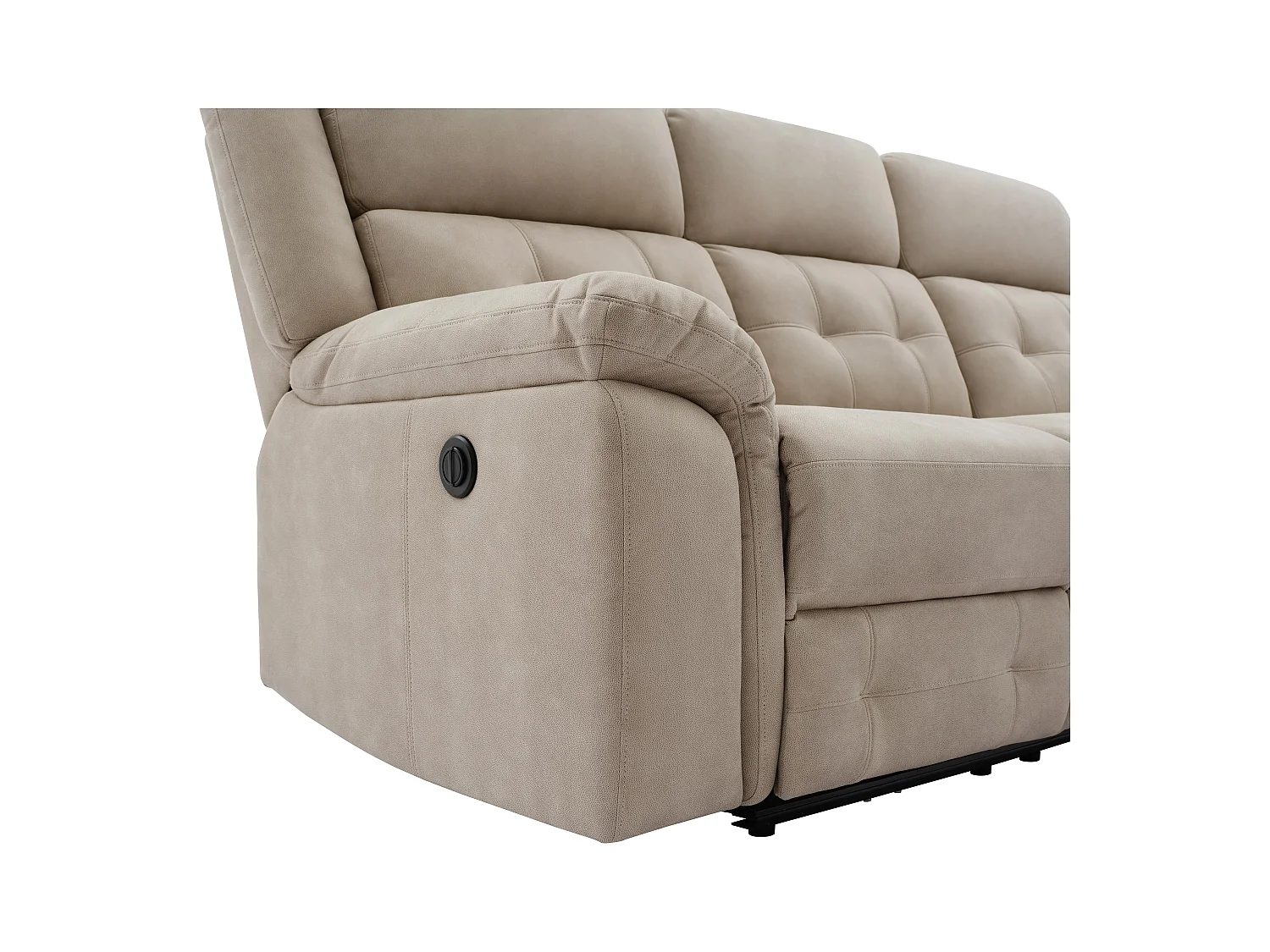 Kanapa 3-osobowa z elektryczną funkcją relax z beżowej mikrofibry - ORTIANO