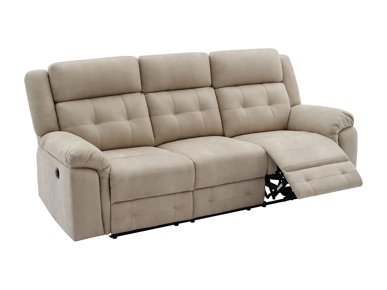 Relaxsofa 3-Sitzer elektrisch - Mikrofaser - Beige - ORTIANO