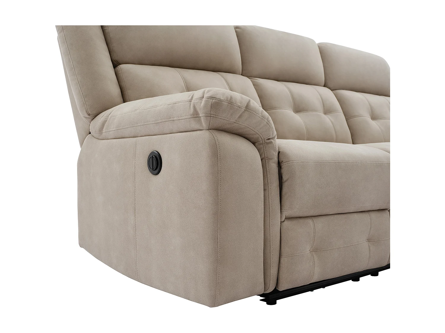 Relaxsofa 3-Sitzer elektrisch - Mikrofaser - Beige - ORTIANO