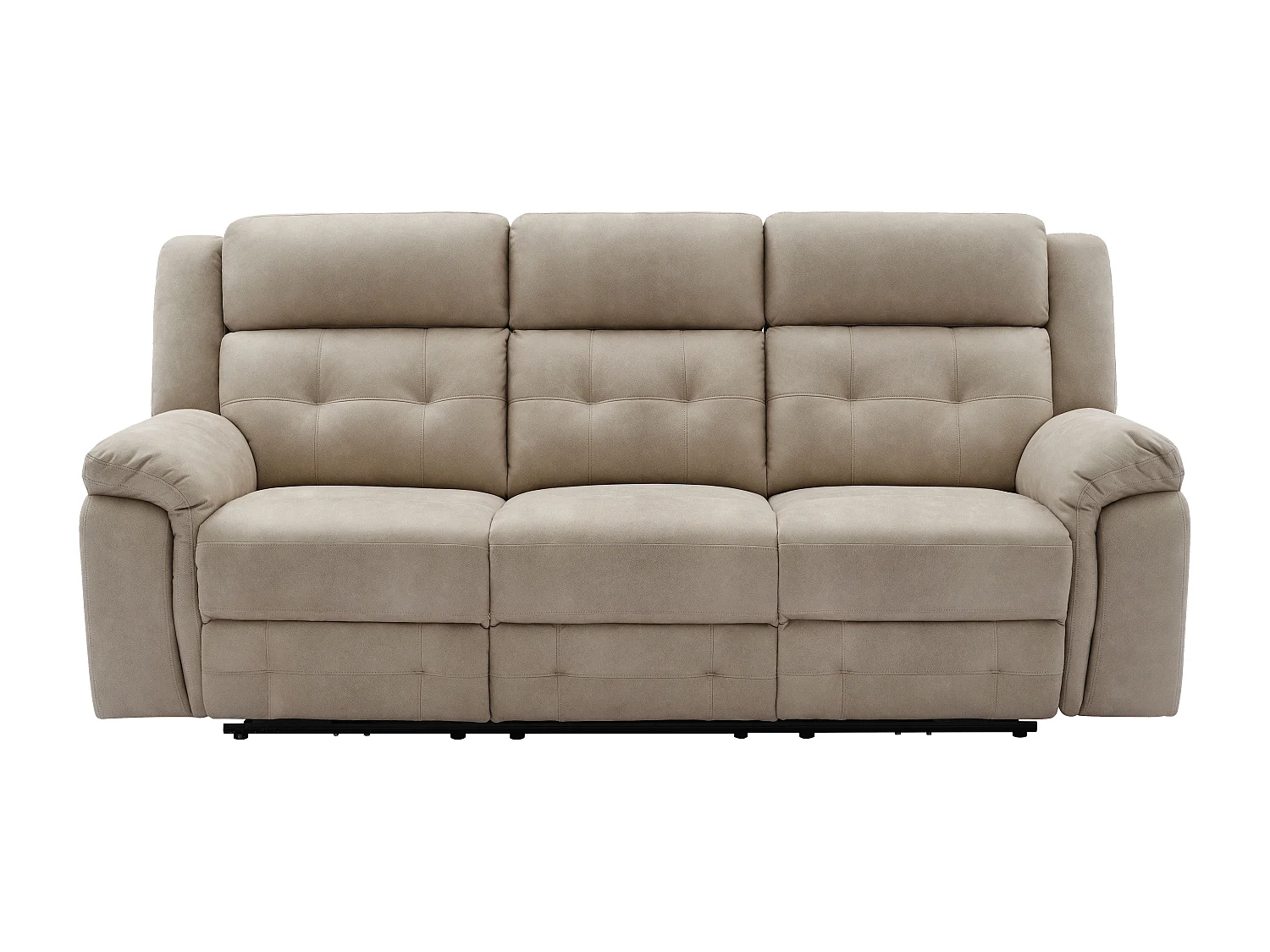 Relaxsofa 3-Sitzer elektrisch - Mikrofaser - Beige - ORTIANO