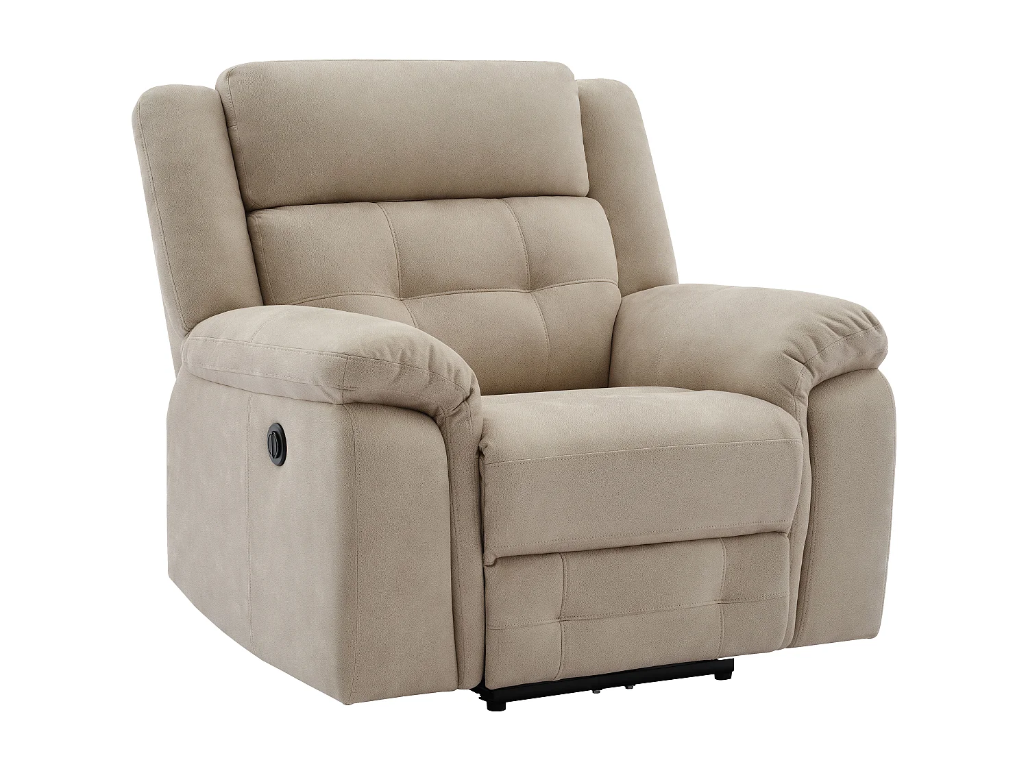 Fauteuil relax électrique en microfibre beige ORTIANO