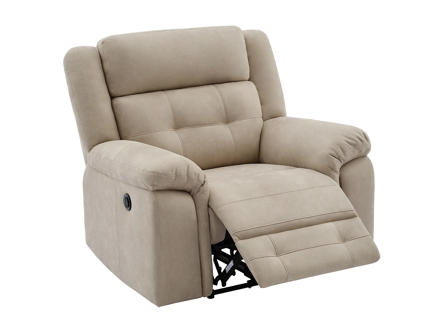 Fauteuil relax électrique en microfibre beige ORTIANO