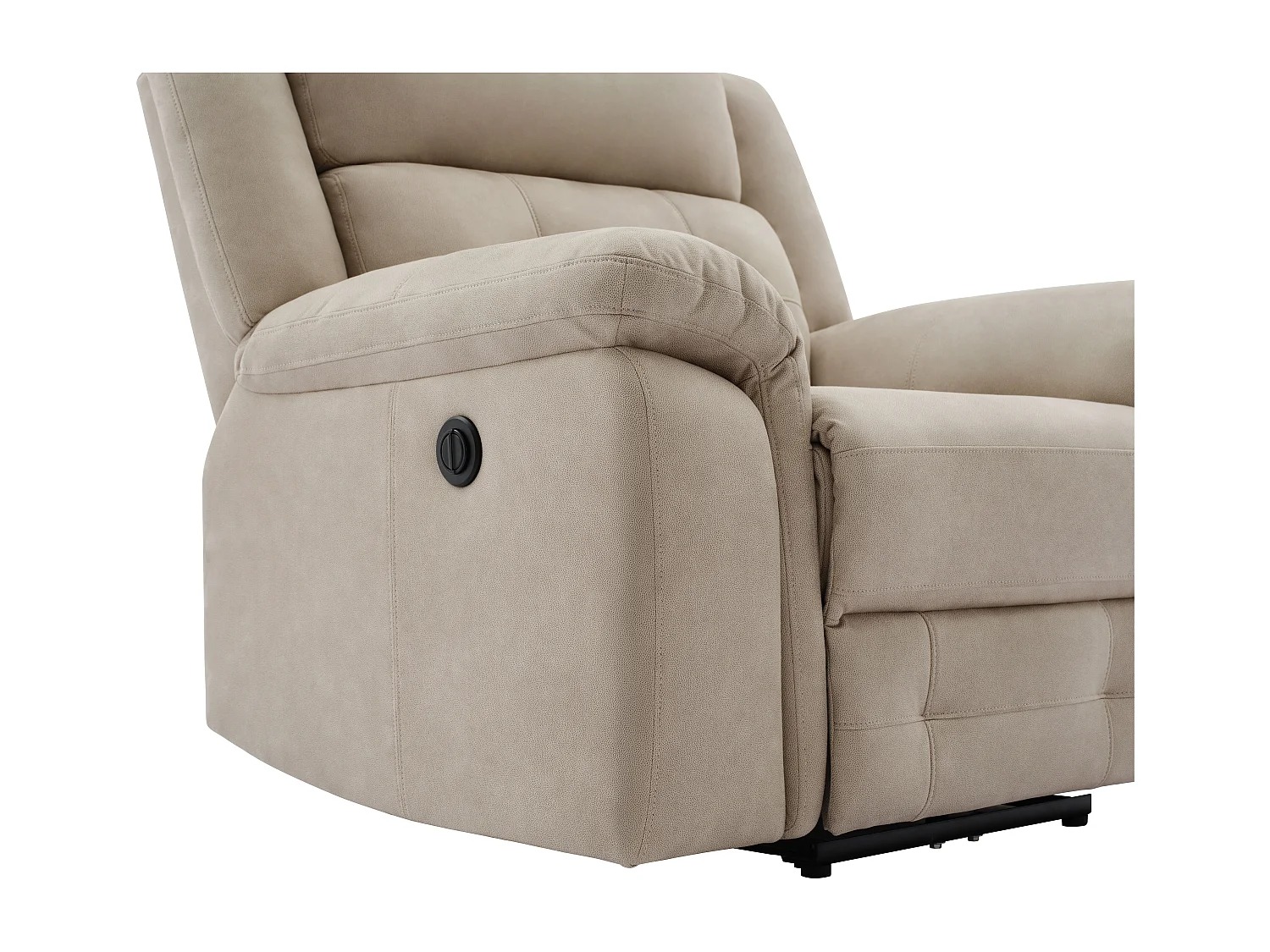Fauteuil relax électrique en microfibre beige ORTIANO