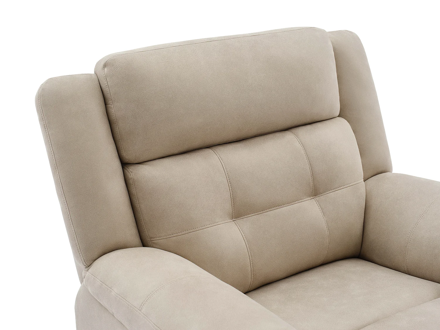 Fauteuil relax électrique en microfibre beige ORTIANO