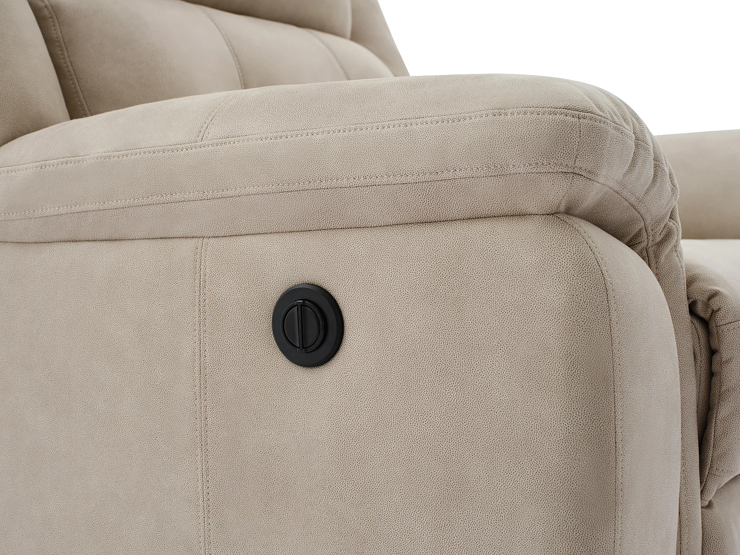 Fauteuil relax électrique en microfibre beige ORTIANO