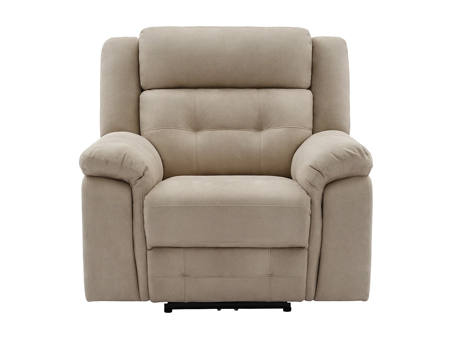 Fauteuil relax électrique en microfibre beige ORTIANO