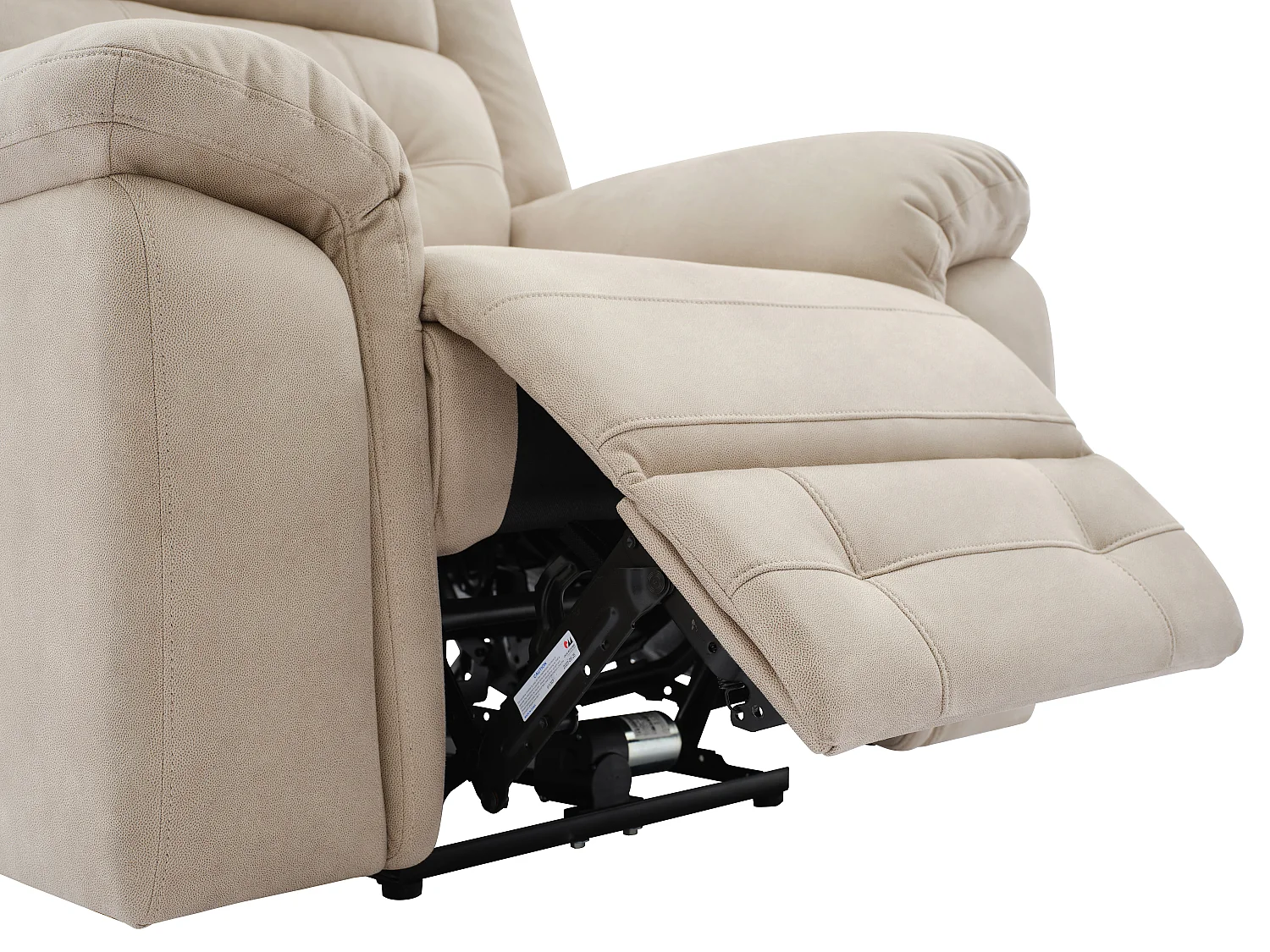 Fauteuil relax électrique en microfibre beige ORTIANO