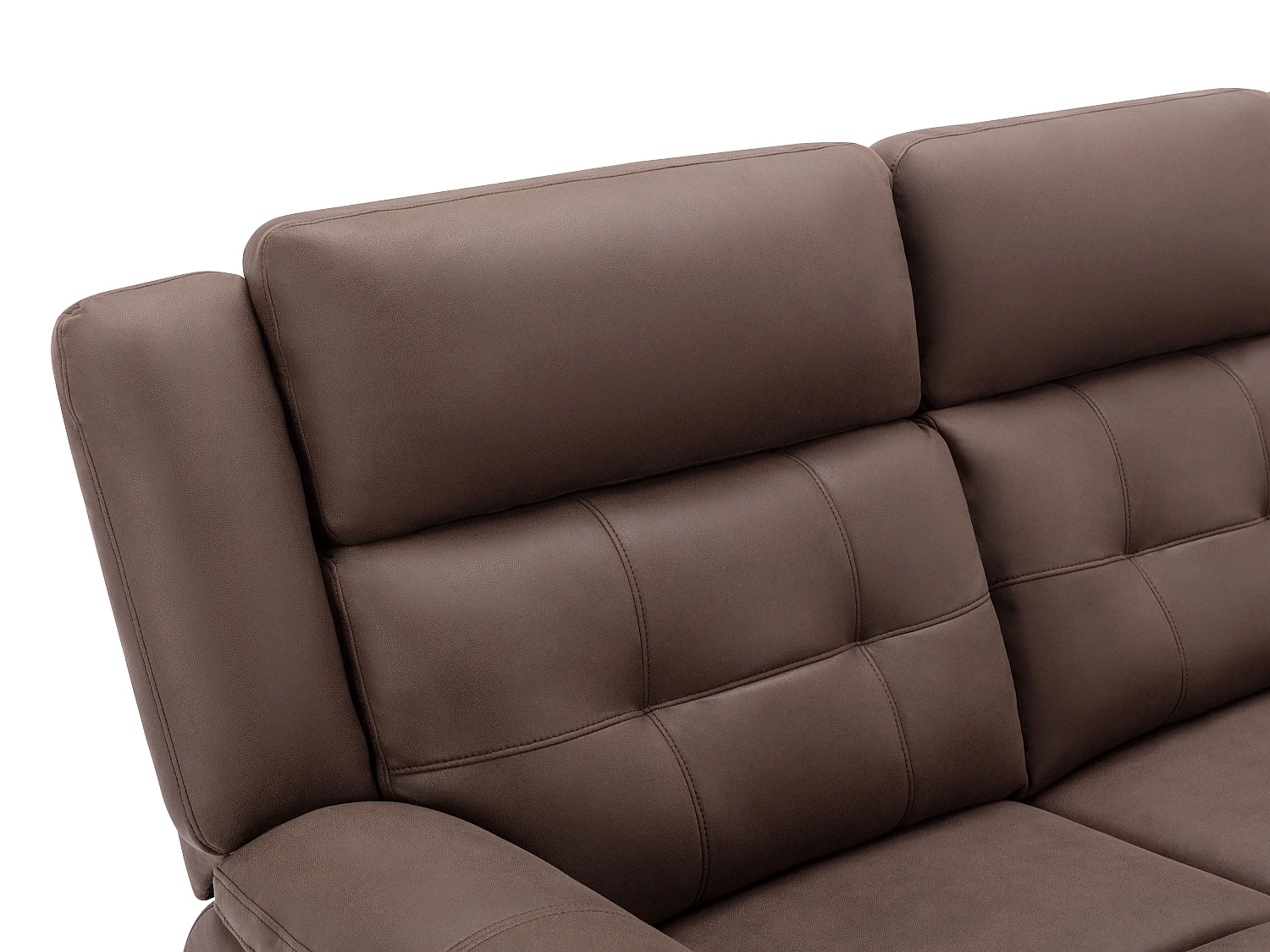 Canapé 3 places relax électrique en microfibre aspect cuir vieilli marron ORTIANO