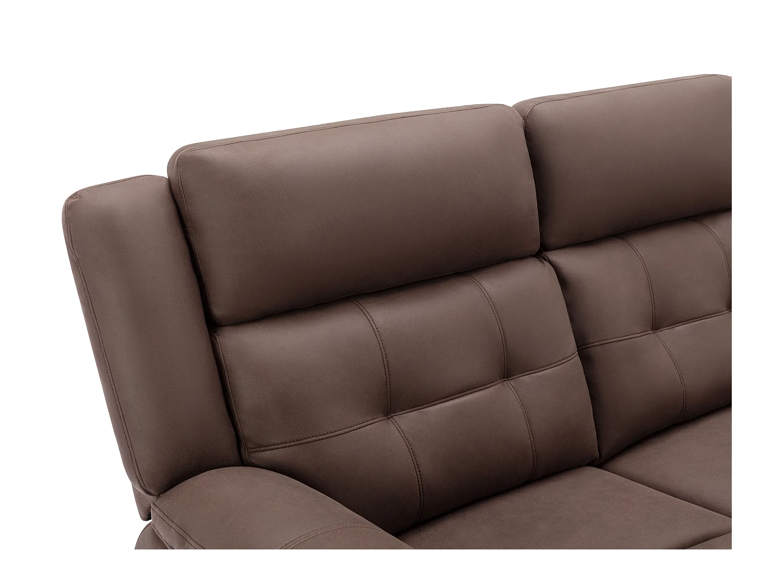 Canapé 3 places relax électrique en microfibre aspect cuir vieilli marron ORTIANO