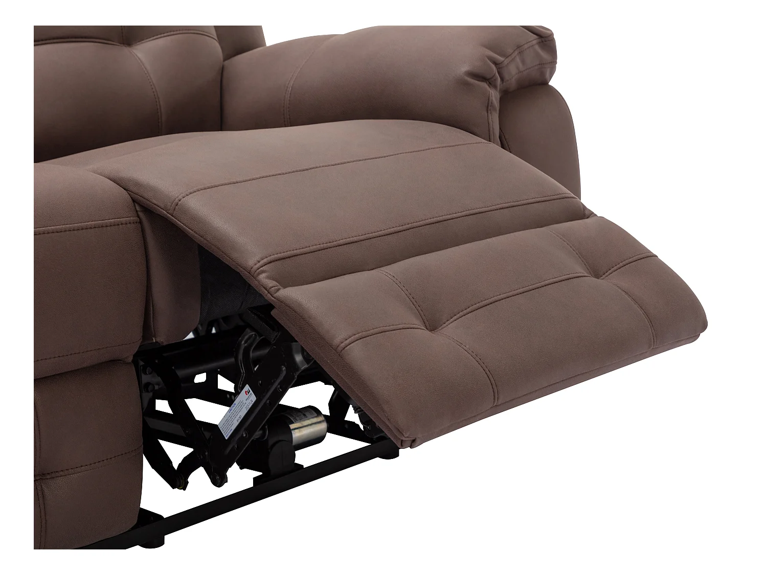 Canapé 3 places relax électrique en microfibre aspect cuir vieilli marron ORTIANO