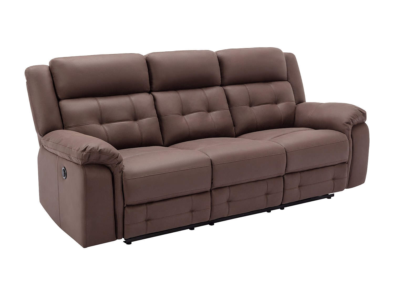 Relaxsofa 3-Sitzer elektrisch - Mikrofaser - Vintage-Leder-Optik - Braun - günstig online kaufen